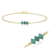 Gold Plated Aventurine Silver Bracelets BRS-425-GP